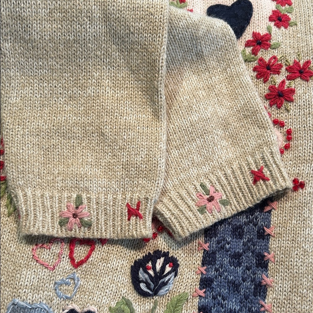 Embroidered Heart Pattern Cardigan - Picture 13 of 13